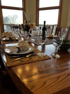 Dining table at Liberty Hill Lodge