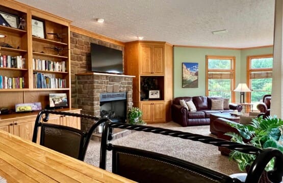 Liberty Hill Lodge Living room with fireplace