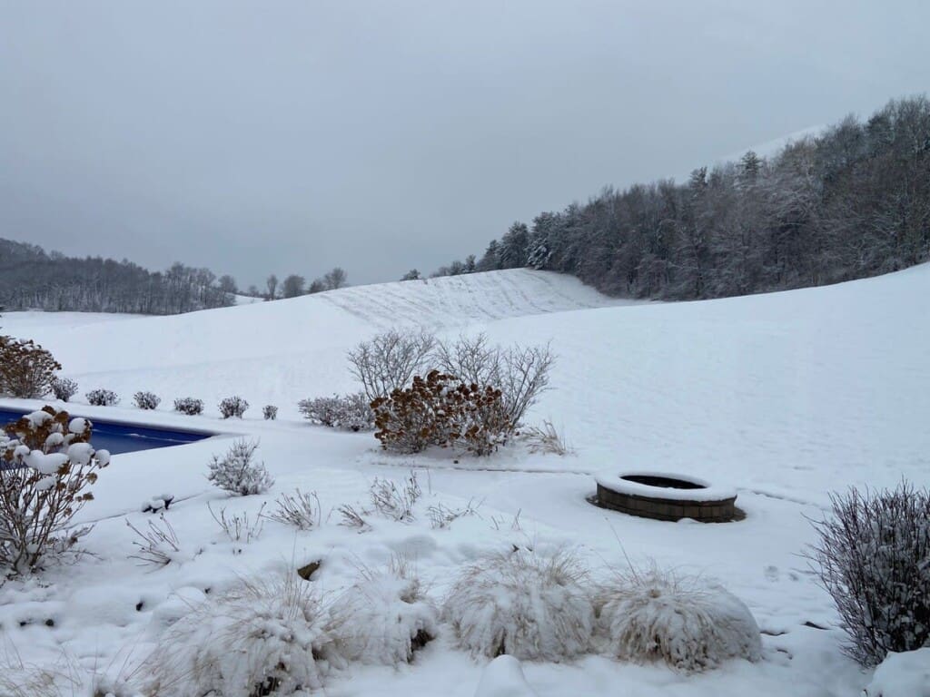 Liberty Hill Lodge snow covered
