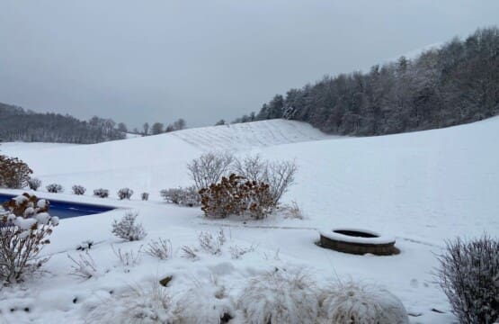 Liberty Hill Lodge snow covered