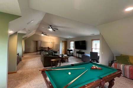 Liberty Hill Lodge Rec Room with Pool Table